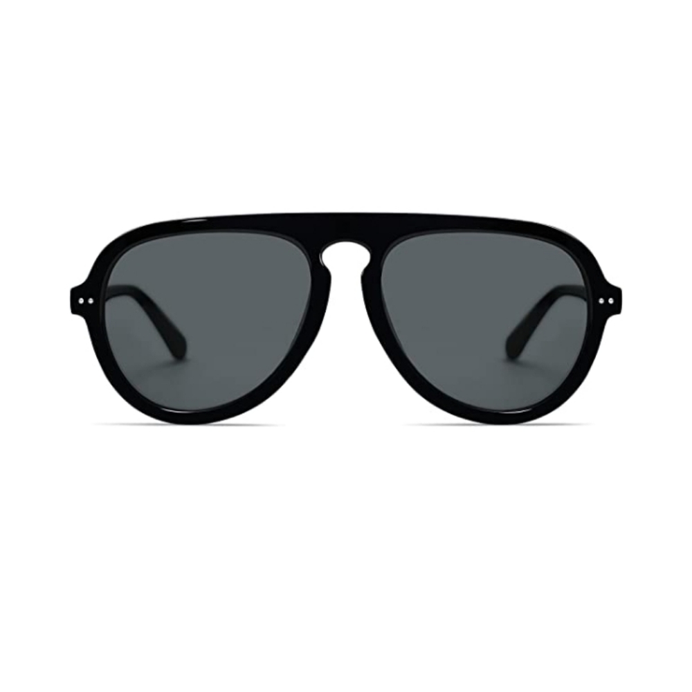 Black Aviator Sunglasses Womens Mens Vintage Plastic Frame Shades New - Picture 5 of 5